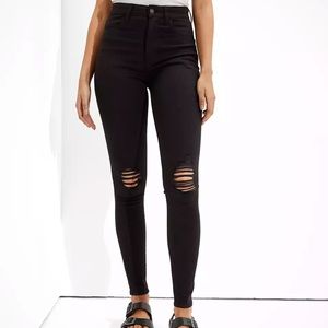 American Eagle black high rise pants